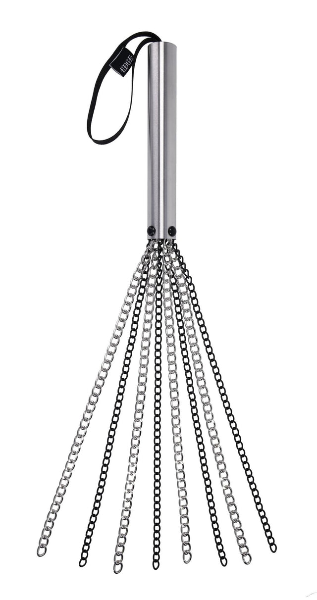 Sportsheets Edge Chain Flogger — Metal Handle, Black & Silver Chains - SP0634