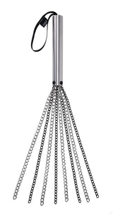 Sportsheets Edge Chain Flogger — Metal Handle, Black & Silver Chains - SP0634