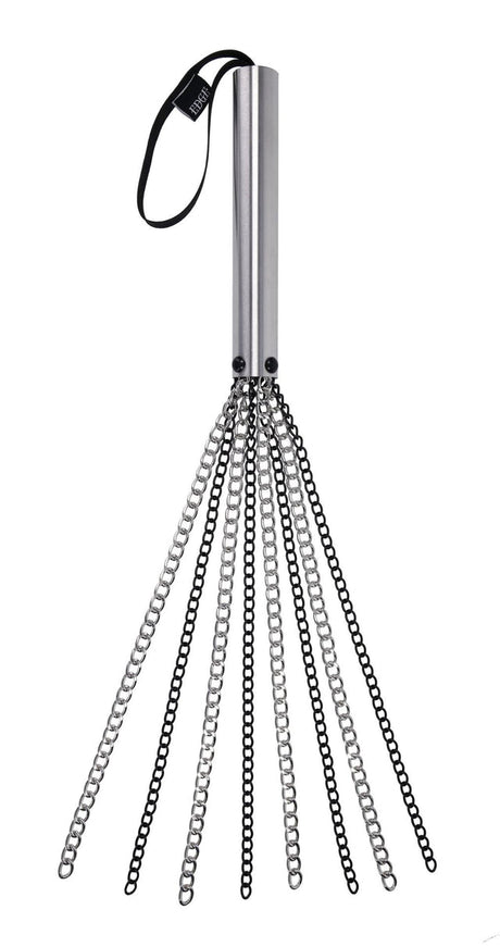 Sportsheets Edge Chain Flogger — Metal Handle, Black & Silver Chains - SP0634