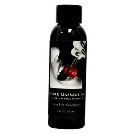 Earthly Body Cherry Edible Massage Oil, 2 fl oz (60 ml) - EB-MSE201E