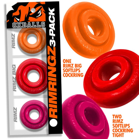 OXBALLS Rimringz Multi-Size 3-Pack — Fire Hots - OX8478