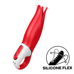 Satisfyer Power Flower Red Clitoral Vibrator — Silicone, 12 Modes - SAT-POWERFLWR