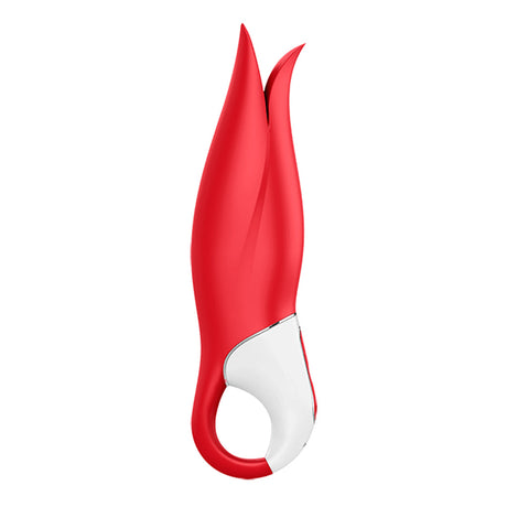 Satisfyer Power Flower Red Clitoral Vibrator — Silicone, 12 Modes - SAT-POWERFLWR