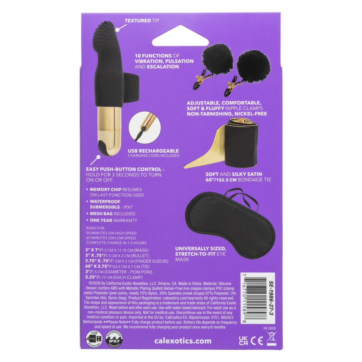 CalExotics Pleasure Kits Untamed Couples Bondage Kit, Multi - SE1986273