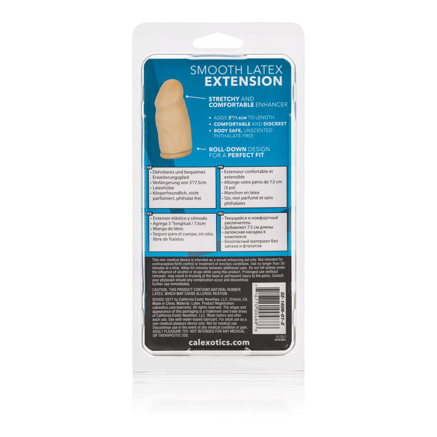 3 Inch Smooth Latex Extension - Ivory by CalExotics