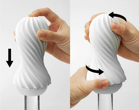 Tenga FLEX Reusable Spiral Sleeve — Silky White - TN471