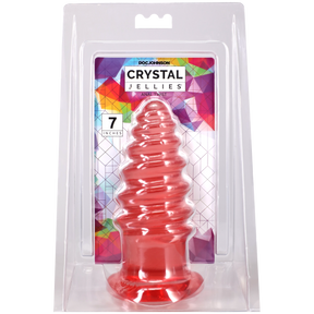 Doc Johnson Crystal Jellies Anal Twist — 7 Inch, Pink - DJ0289-16-CD