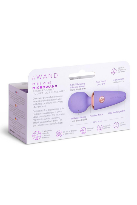 LE Wand Mini MicroWand Violet Pocket-Size Massager - LW8008