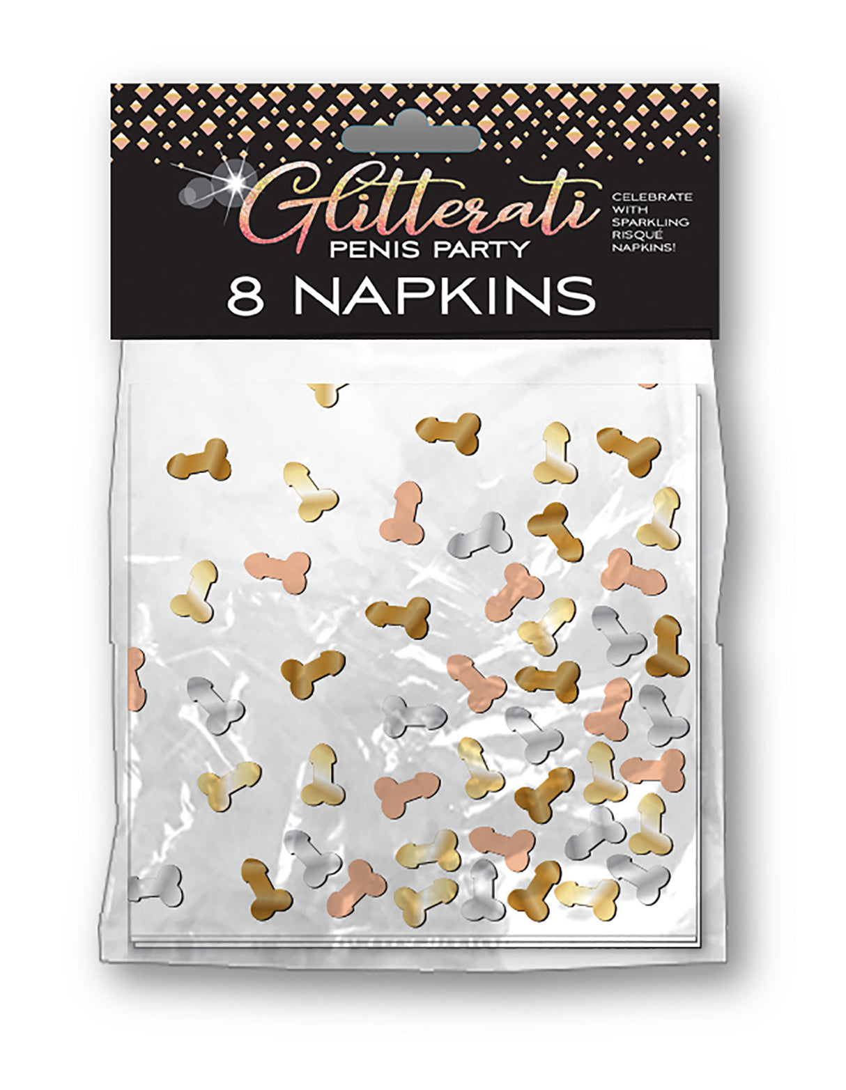 Little Genie Glitterati Penis Party Napkins - 8 Count - CP-1037