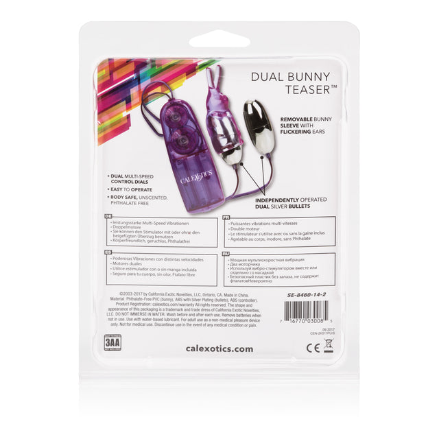 CalExotics Dual Bunny Teaser Vibrator — Purple - SE8460142