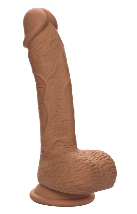 CalExotics Dual Density Silicone Dildo — 6.25 in, Brown - SE0255303