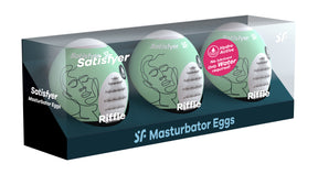 Satisfyer 3-Pack Riffle Masturbator Eggs — Light Green - SAT-9043446