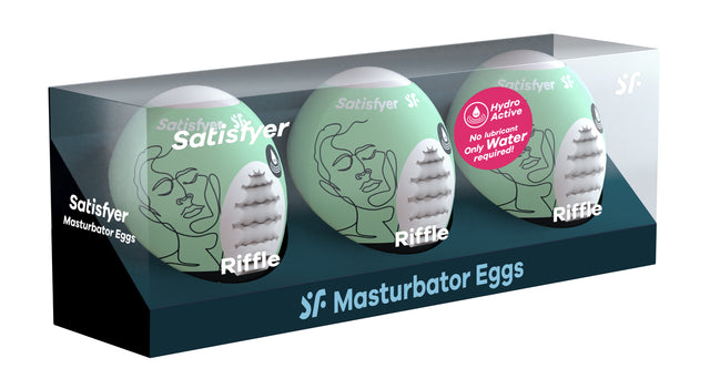 Satisfyer 3-Pack Riffle Masturbator Eggs — Light Green - SAT-9043446