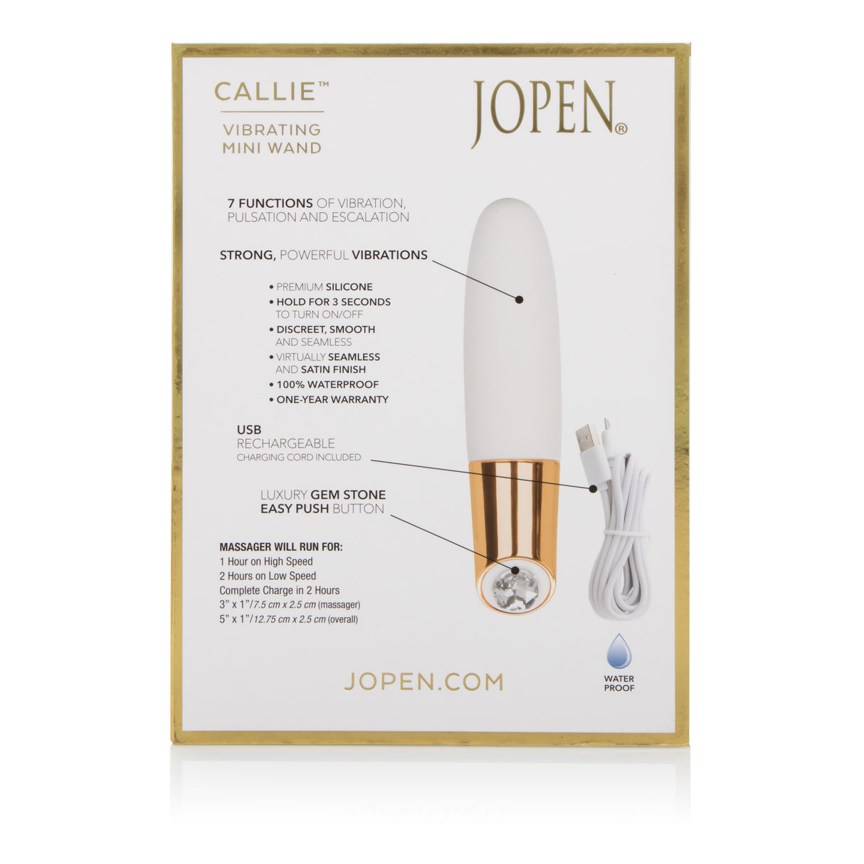 JOPEN Callie Mini Wand Vibrator — USB Rechargeable & Waterproof - JO8100153