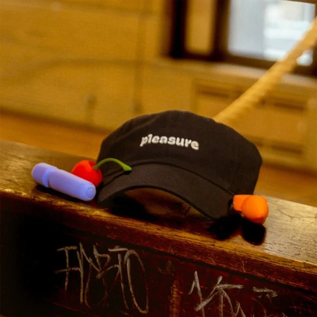 Emojibator Pleasure Hat — Navy 100% Cotton Low-Profile Dad Hat - EM7051