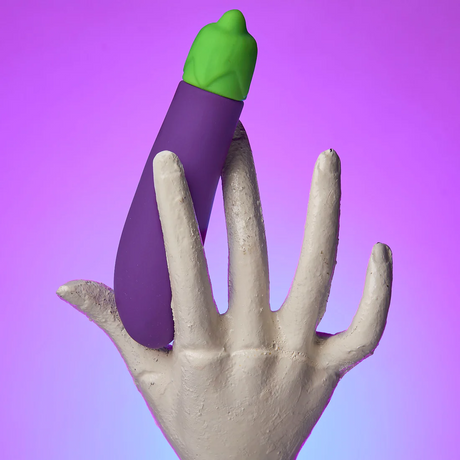 Emojibator Eggplant Vibrator — 4.84 in, USB Rechargeable - EM7112