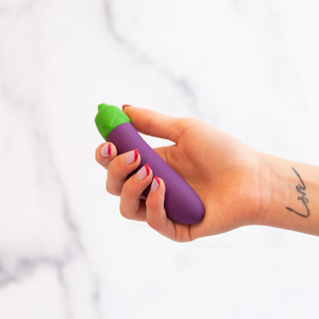 Emojibator Eggplant Vibrator — 4.84 in, USB Rechargeable - EM7112