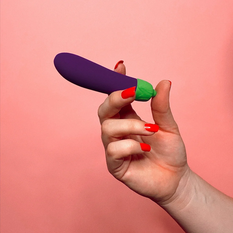 Emojibator Eggplant Vibrator — 4.84 in, USB Rechargeable - EM7112