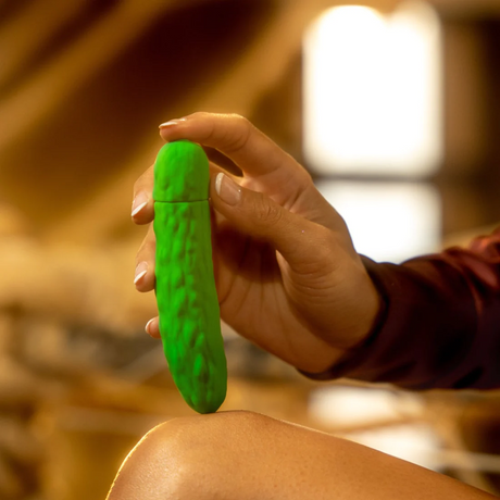 Emojibator Pickle Vibrator — 4.8-inch Silicone Bullet - EM7143