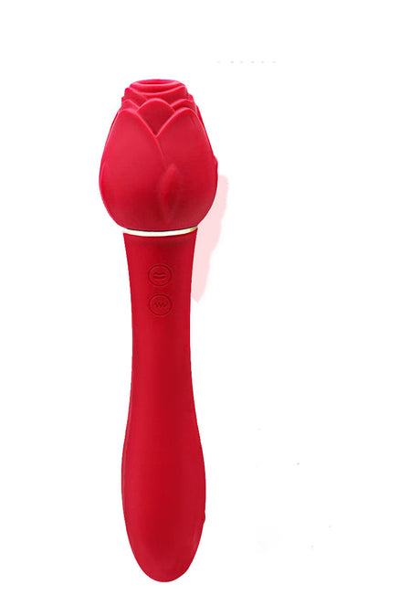 Icon Brands Wild Rose Dual-Action Suction Vibrator — Red - IC1706
