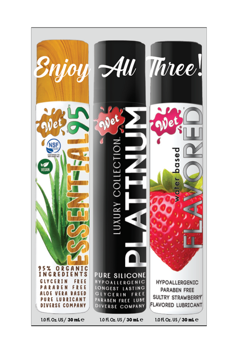 Wet 3-Pack Lubricant Sampler — 1 fl oz (30 mL) Each - WT1001