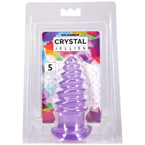 Doc Johnson Crystal Jellies Anal Twist — 5 Inch, Purple - DJ0289-09-CD