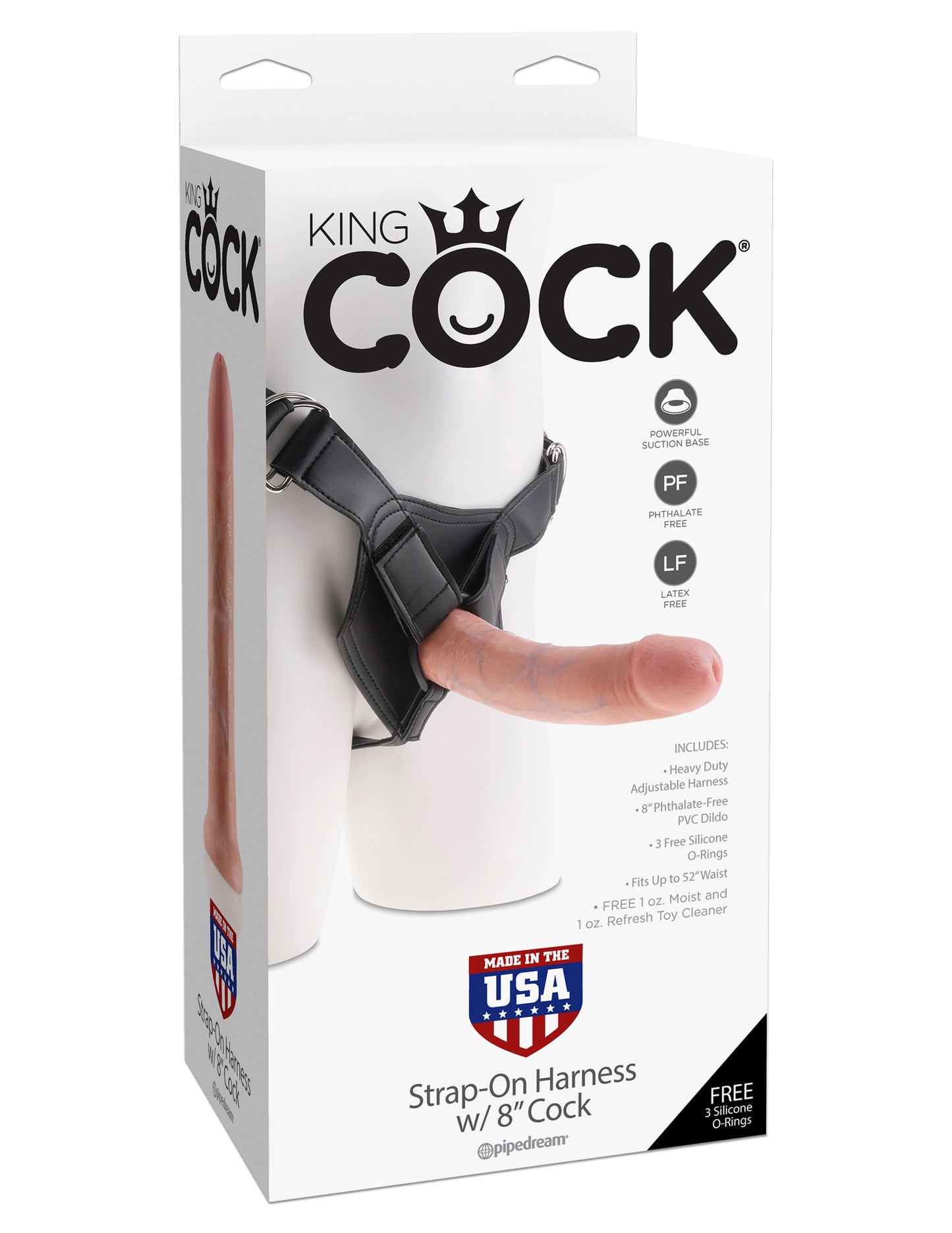 King Cock Strap on Harness With 8 Inch Cock - Flesh by Pipedream