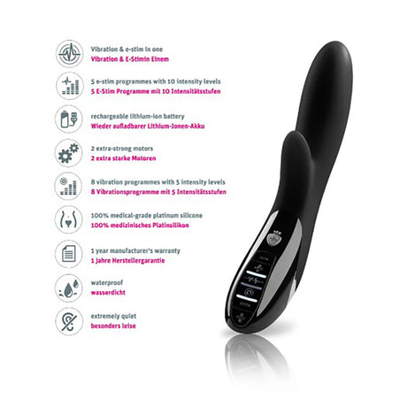 Mystim Daring Danny E-Stim Vibrator, Black — 27 cm - MY8752