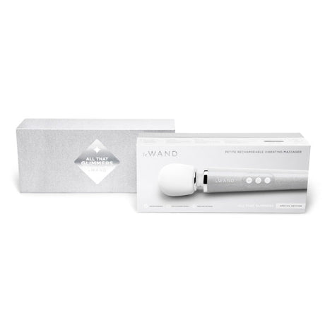 LE Wand All That Glimmers Petite Wand Vibrator — White Special Edition - LW0281