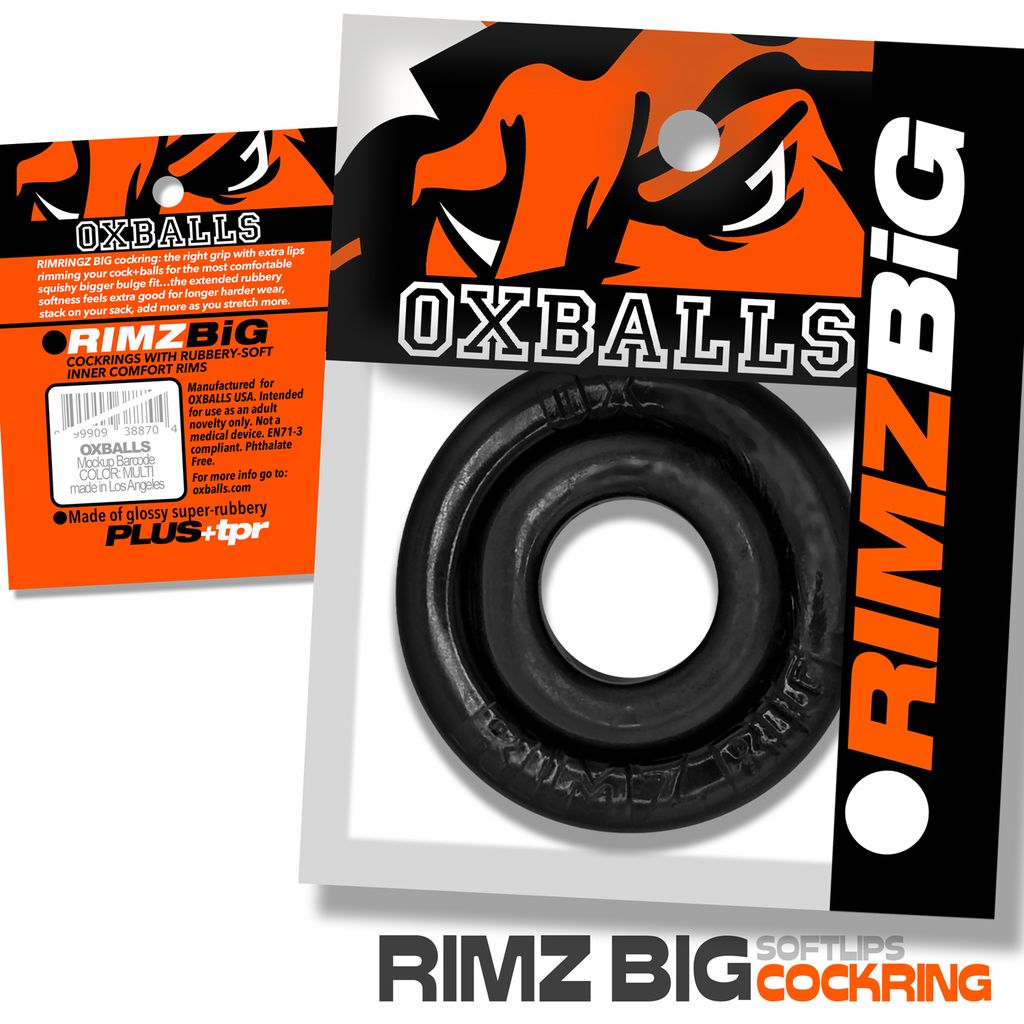 OXBALLS Rimz Big Single Cock Ring — Black - OX-3205-BLK