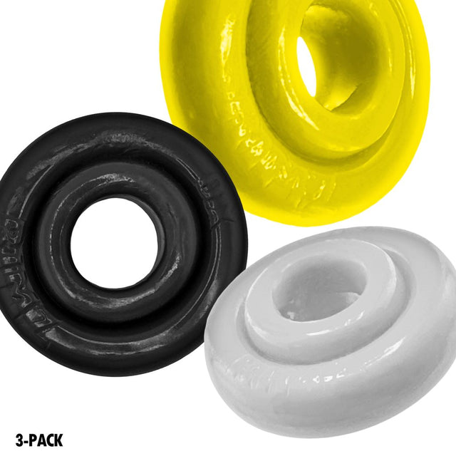 OXBALLS Rimringz Shockwave 3-Pack Cockrings (2 Regular + 1 Big) - OX-3206-SHK