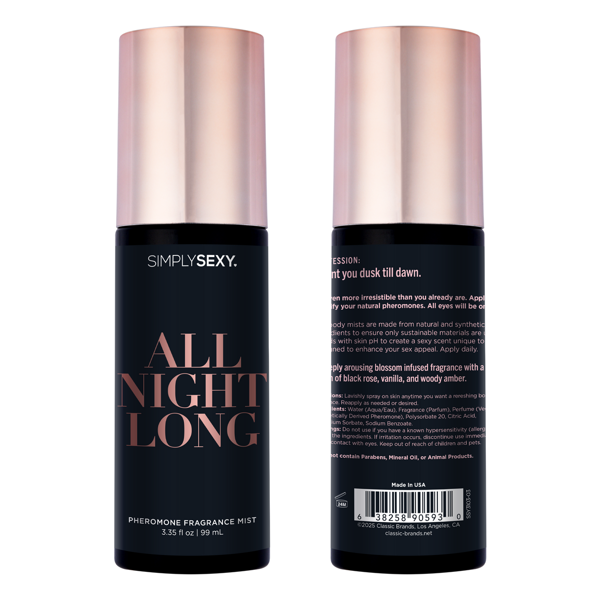 Simply Sexy All Night Long Pheromone Body Mist — 3.35 fl oz - SSY3103-03