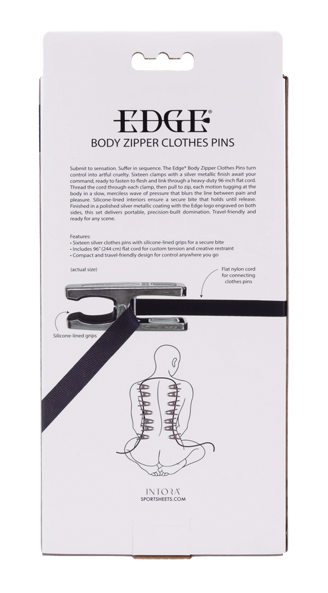 Sportsheets Edge Body Zipper Clothes Pins — 16 Silver-Plated Clamps - SP0337