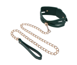 Sportsheets Indica Cutout Collar and Leash — Emerald, Adjustable Fit - SS10216