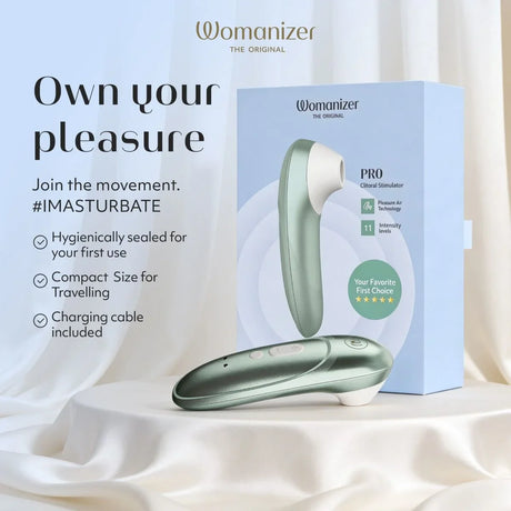 Womanizer Pro Clitoral Stimulator — Sage Green - WZ6858