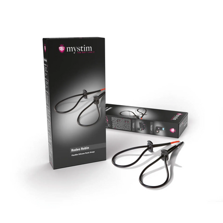 Mystim Rodeo Robin Glans & Scrotum E‑Stim Strap Set, 30cm, Black - MY5805