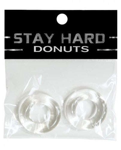 SI Novelties Stay Hard Donuts — 2-Pack Clear Rings - SI-95004