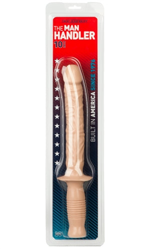 Doc Johnson The Manhandler — Large Dildo with Grip Handle, White - DJ0266-01