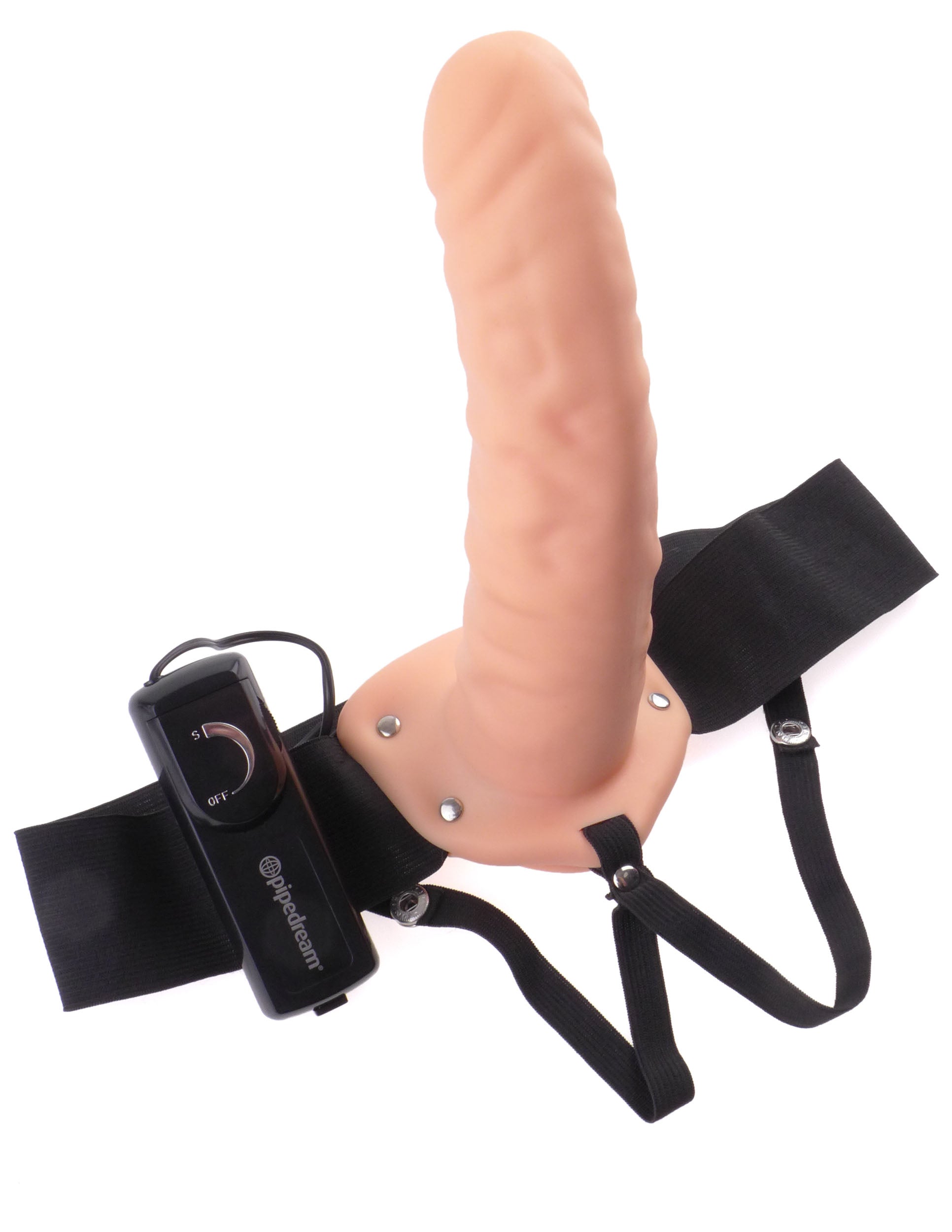 Fetish Fantasy Series 8-Inch Vibrating Hollow Strap-on - Flesh by Pipedream