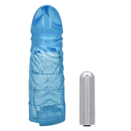 Up Extended It Up Vibrating Extension Sleeve - Blue Rechargeable by CalExotics