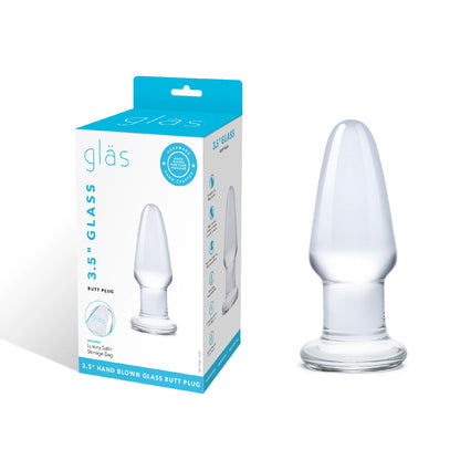 3.5 Inch Glass Butt Plug by Electric Novelties
