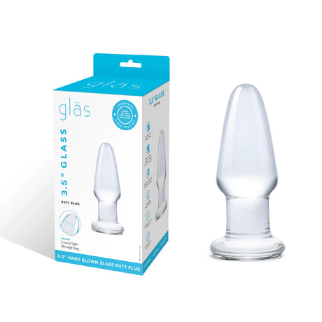 3.5 Inch Glass Butt Plug by Electric Novelties