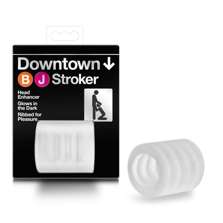 Blush X5 Downtown BJ Mini Stroker — Clear, Glow-In-The-Dark - BL-02312