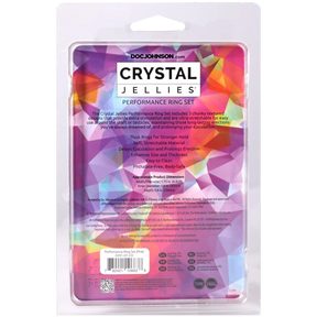 Doc Johnson Crystal Jellies Performance Ring Set, 3 Clear (1.75 in) - DJ0291-06-CD