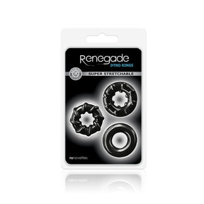 nsnovelties Renegade Dyno Rings — Black, Stretchy TPE - NSN-1111-33