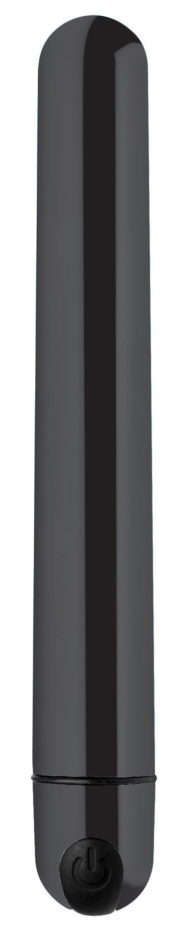 XR Brands 10x Slim Metallic Bullet Vibrators — Black, 6.6 in - BNG-AG764-BLK