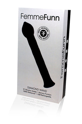 Femme Funn Diamond Wand Vibrator — Black, Textured G-Spot - FF-1015-05