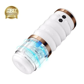 Honey Play Box Warrior Thrusting Male Masturbator — White, USB Rechargeable - H-AC-22-868WH