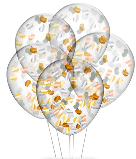 Little Genie Glitterati Boobie Confetti Balloons — 5 Pack, 11-inch - LG-CP1073