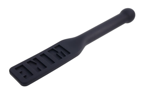 Sportsheets Edge Silicone Paddle — MINE Imprint, Black - SS98047